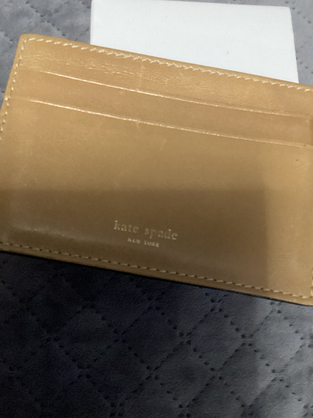 kate spade tan leather slim card holder